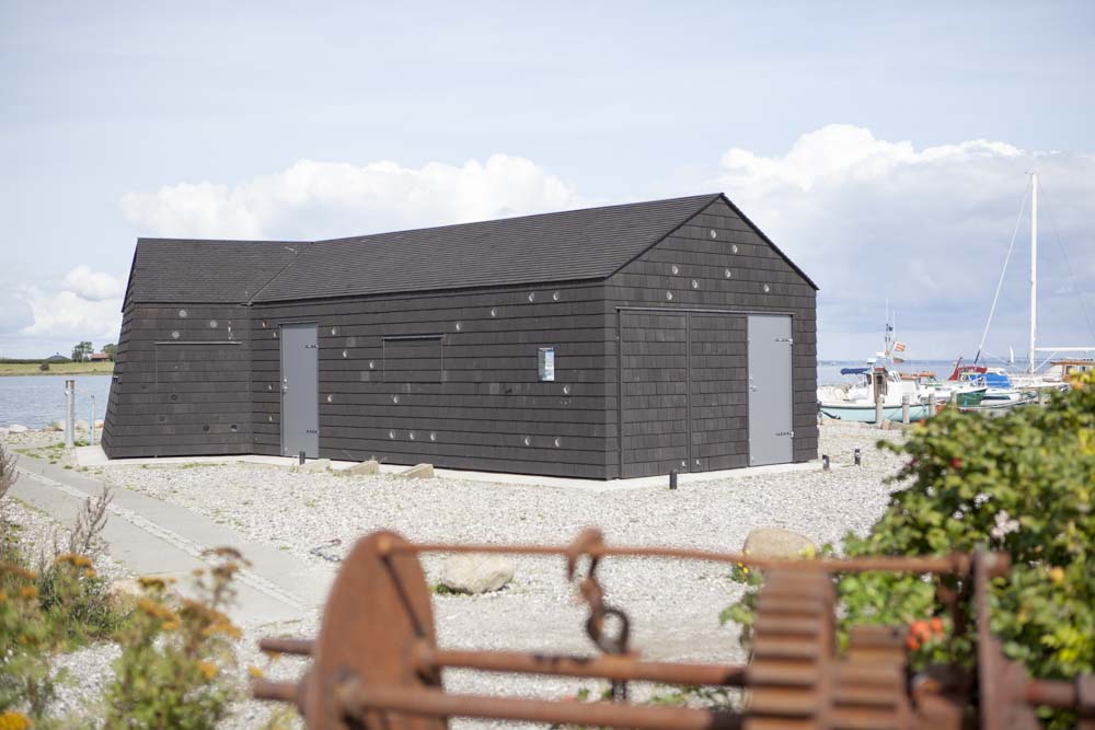 Kajakhuset på lystbådehavnen i Ærøskøbing